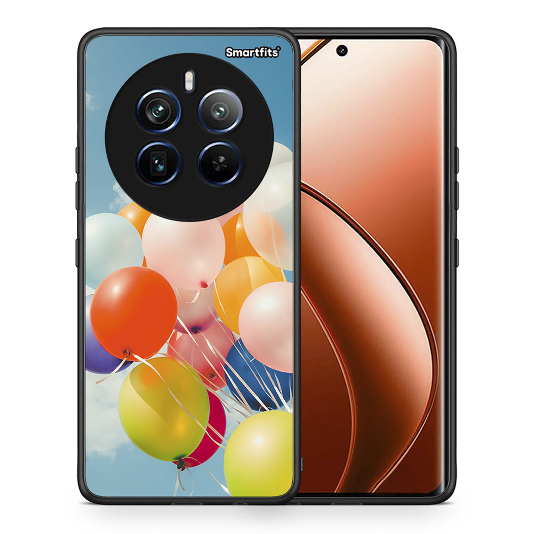Θήκη Realme 12 Pro 5G / 12 Pro+ Colorful Balloons από τη Smartfits με σχέδιο στο πίσω μέρος και μαύρο περίβλημα | Realme 12 Pro 5G / 12 Pro+ Colorful Balloons case with colorful back and black bezels
