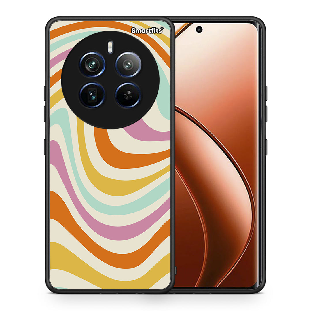 Θήκη Realme 12 Pro 5G / 12 Pro+ Colourful Waves από τη Smartfits με σχέδιο στο πίσω μέρος και μαύρο περίβλημα | Realme 12 Pro 5G / 12 Pro+ Colourful Waves case with colorful back and black bezels