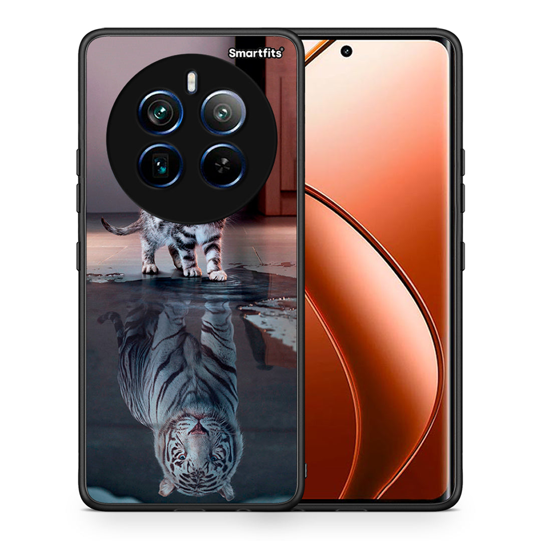 Θήκη Realme 12 Pro 5G / 12 Pro+ Tiger Cute από τη Smartfits με σχέδιο στο πίσω μέρος και μαύρο περίβλημα | Realme 12 Pro 5G / 12 Pro+ Tiger Cute case with colorful back and black bezels