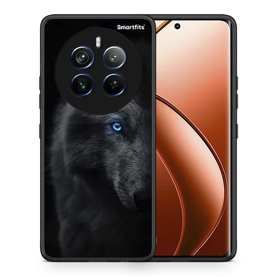 Θήκη Realme 12 Pro 5G / 12 Pro+ Dark Wolf από τη Smartfits με σχέδιο στο πίσω μέρος και μαύρο περίβλημα | Realme 12 Pro 5G / 12 Pro+ Dark Wolf case with colorful back and black bezels