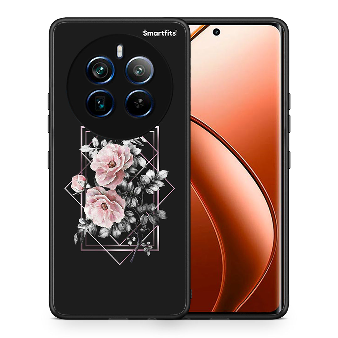 Θήκη Realme 12 Pro 5G / 12 Pro+ Frame Flower από τη Smartfits με σχέδιο στο πίσω μέρος και μαύρο περίβλημα | Realme 12 Pro 5G / 12 Pro+ Frame Flower case with colorful back and black bezels