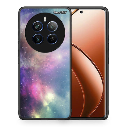 Θήκη Realme 12 Pro 5G / 12 Pro+ Rainbow Galaxy από τη Smartfits με σχέδιο στο πίσω μέρος και μαύρο περίβλημα | Realme 12 Pro 5G / 12 Pro+ Rainbow Galaxy case with colorful back and black bezels