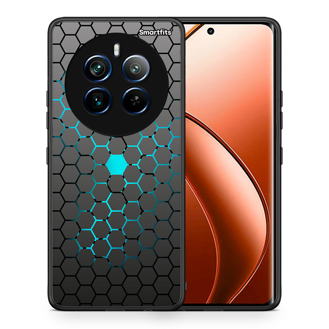 Θήκη Realme 12 Pro 5G / 12 Pro+ Hexagonal Geometric από τη Smartfits με σχέδιο στο πίσω μέρος και μαύρο περίβλημα | Realme 12 Pro 5G / 12 Pro+ Hexagonal Geometric case with colorful back and black bezels