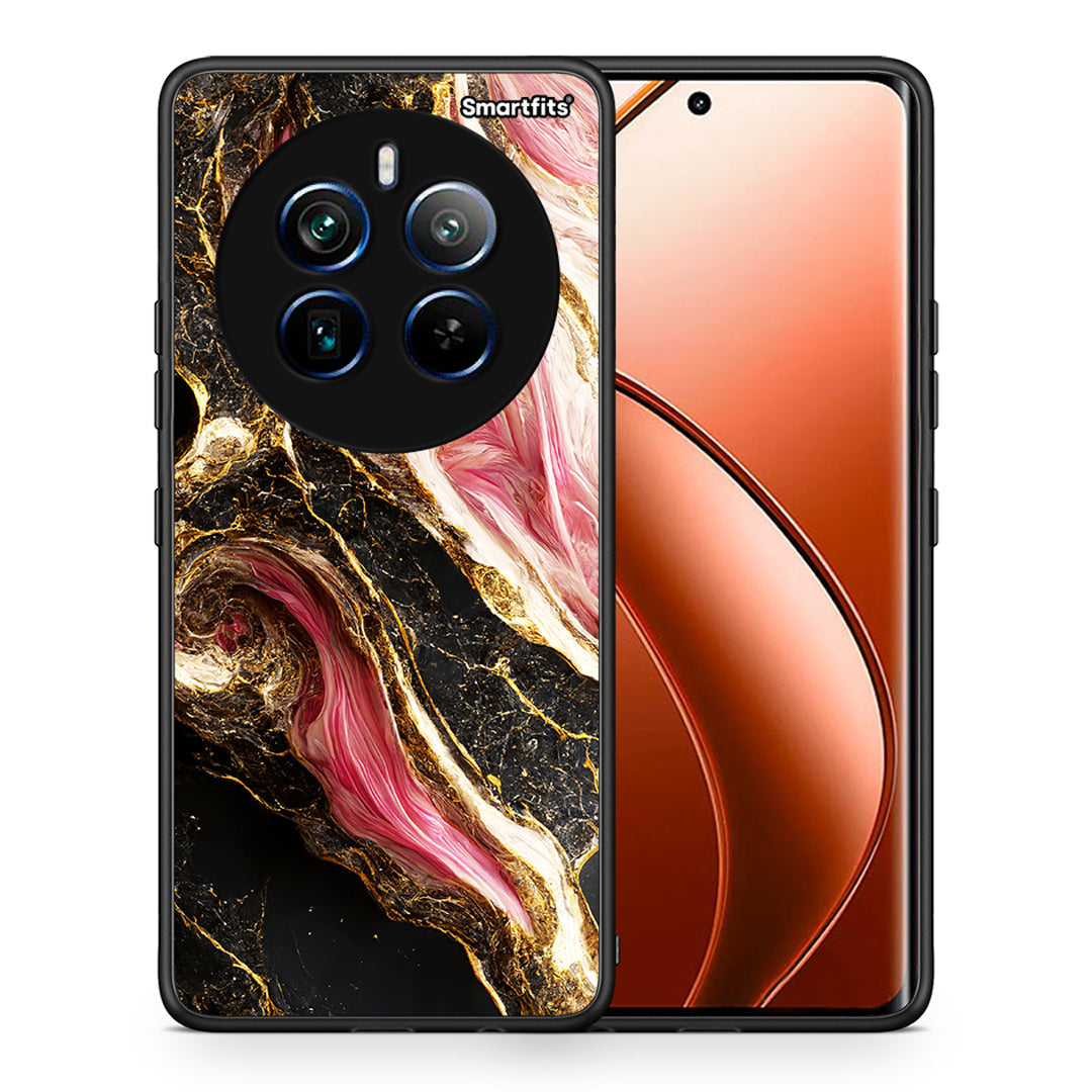 Θήκη Realme 12 Pro 5G / 12 Pro+ Glamorous Pink Marble από τη Smartfits με σχέδιο στο πίσω μέρος και μαύρο περίβλημα | Realme 12 Pro 5G / 12 Pro+ Glamorous Pink Marble case with colorful back and black bezels