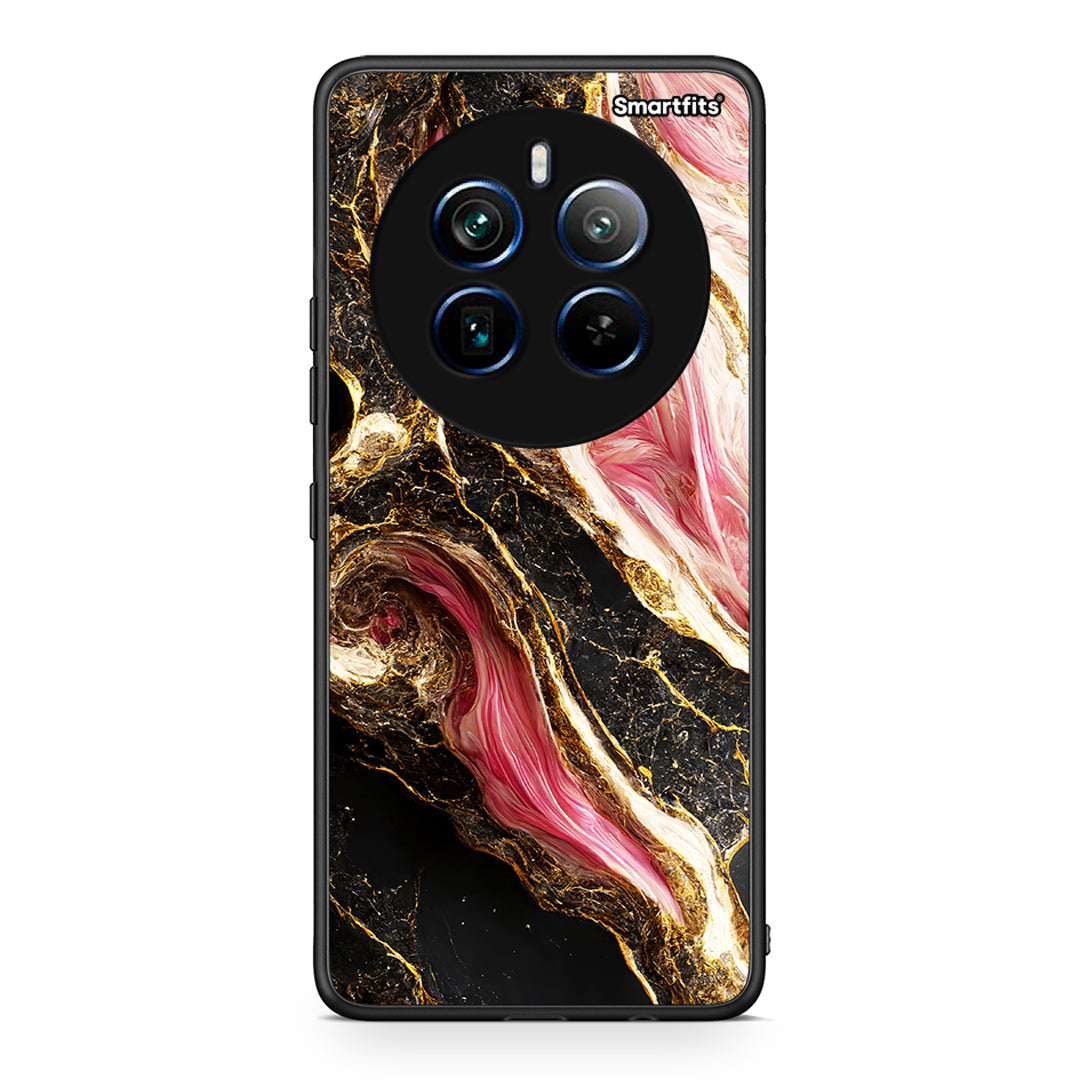 Realme 12 Pro 5G / 12 Pro+ Glamorous Pink Marble θήκη από τη Smartfits με σχέδιο στο πίσω μέρος και μαύρο περίβλημα | Smartphone case with colorful back and black bezels by Smartfits
