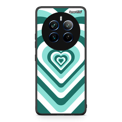 Realme 12 Pro 5G / 12 Pro+ Green Hearts θήκη από τη Smartfits με σχέδιο στο πίσω μέρος και μαύρο περίβλημα | Smartphone case with colorful back and black bezels by Smartfits