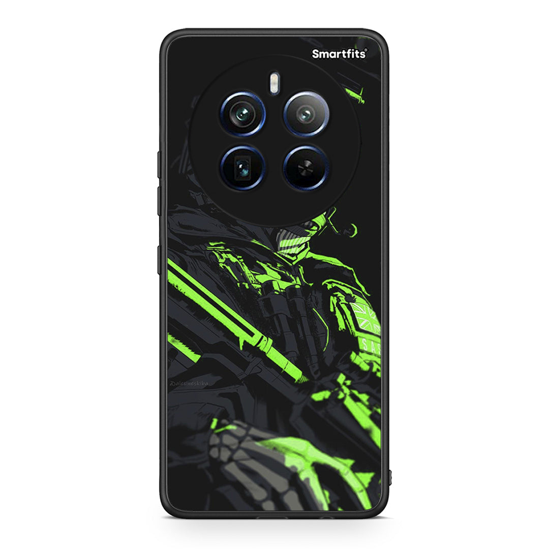 Realme 12 Pro 5G / 12 Pro+ Green Soldier Θήκη Αγίου Βαλεντίνου από τη Smartfits με σχέδιο στο πίσω μέρος και μαύρο περίβλημα | Smartphone case with colorful back and black bezels by Smartfits