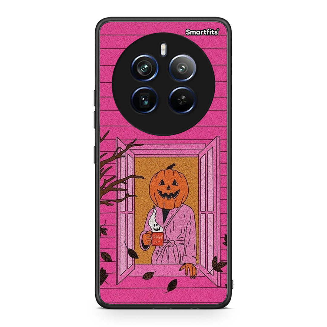 Realme 12 Pro 5G / 12 Pro+ Halloween Pumpkin Lady Θήκη από τη Smartfits με σχέδιο στο πίσω μέρος και μαύρο περίβλημα | Smartphone case with colorful back and black bezels by Smartfits