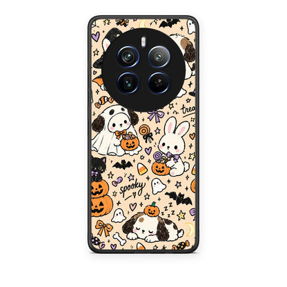Θήκη Realme 12 Pro 5G / 12 Pro+ Halloween Puppies and Friends on Cream από τη Smartfits με σχέδιο στο πίσω μέρος και μαύρο περίβλημα | Realme 12 Pro 5G / 12 Pro+ Halloween Puppies and Friends on Cream case with colorful back and black bezels