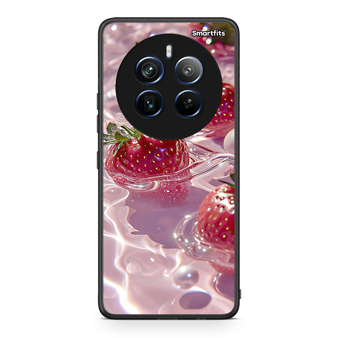 Realme 12 Pro 5G / 12 Pro+ Juicy Strawberries θήκη από τη Smartfits με σχέδιο στο πίσω μέρος και μαύρο περίβλημα | Smartphone case with colorful back and black bezels by Smartfits