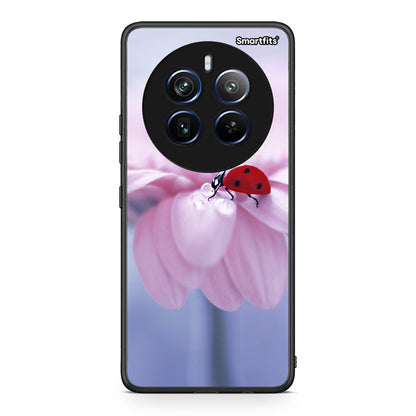 Realme 12 Pro 5G / 12 Pro+ Ladybug Flower θήκη από τη Smartfits με σχέδιο στο πίσω μέρος και μαύρο περίβλημα | Smartphone case with colorful back and black bezels by Smartfits