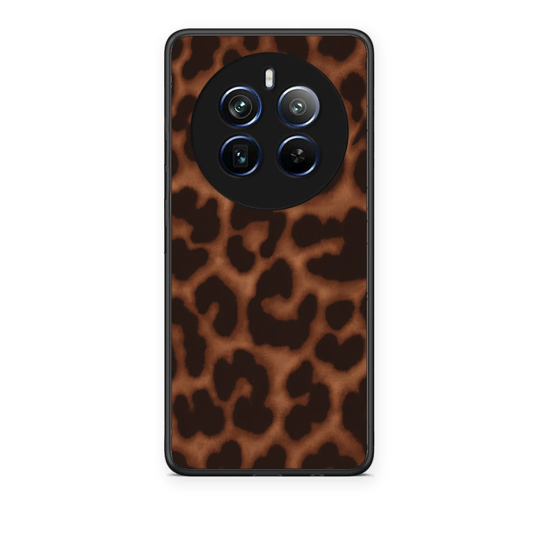 Θήκη Realme 12 Pro 5G / 12 Pro+ Leopard Print Dark Brown από τη Smartfits με σχέδιο στο πίσω μέρος και μαύρο περίβλημα | Realme 12 Pro 5G / 12 Pro+ Leopard Print Dark Brown case with colorful back and black bezels