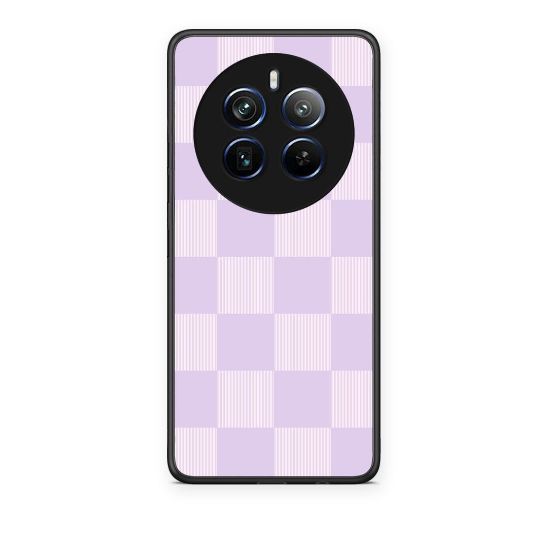 Θήκη Realme 12 Pro 5G / 12 Pro+ Lilac and Cream Striped Checks από τη Smartfits με σχέδιο στο πίσω μέρος και μαύρο περίβλημα | Realme 12 Pro 5G / 12 Pro+ Lilac and Cream Striped Checks case with colorful back and black bezels