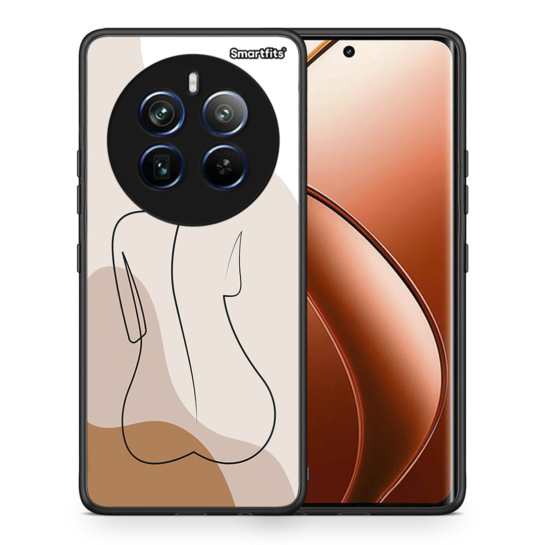 Θήκη Realme 12 Pro 5G / 12 Pro+ LineArt Woman από τη Smartfits με σχέδιο στο πίσω μέρος και μαύρο περίβλημα | Realme 12 Pro 5G / 12 Pro+ LineArt Woman case with colorful back and black bezels