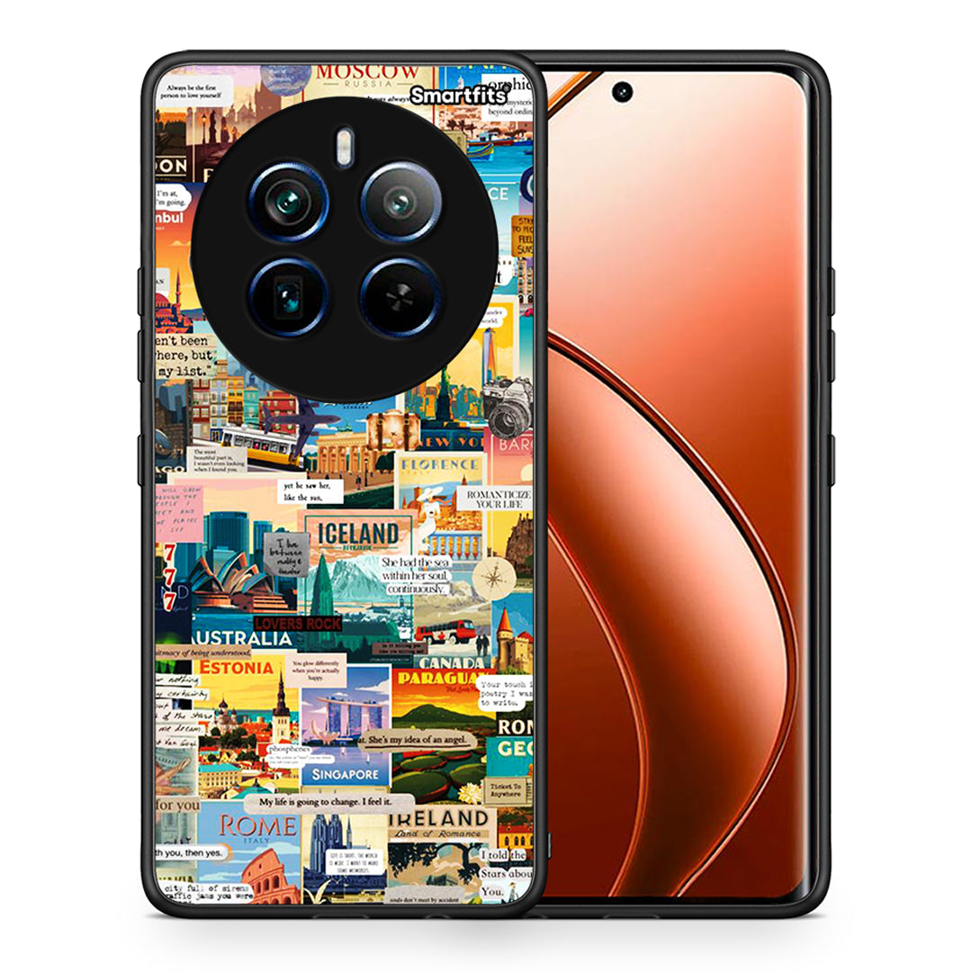 Θήκη Realme 12 Pro 5G / 12 Pro+ Live To Travel από τη Smartfits με σχέδιο στο πίσω μέρος και μαύρο περίβλημα | Realme 12 Pro 5G / 12 Pro+ Live To Travel case with colorful back and black bezels
