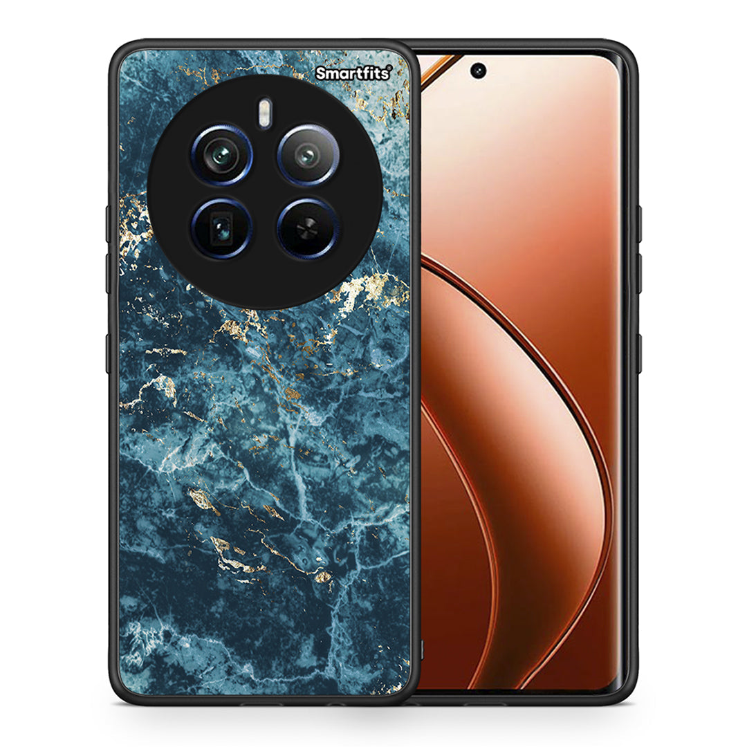 Θήκη Realme 12 Pro 5G / 12 Pro+ Marble Blue από τη Smartfits με σχέδιο στο πίσω μέρος και μαύρο περίβλημα | Realme 12 Pro 5G / 12 Pro+ Marble Blue case with colorful back and black bezels