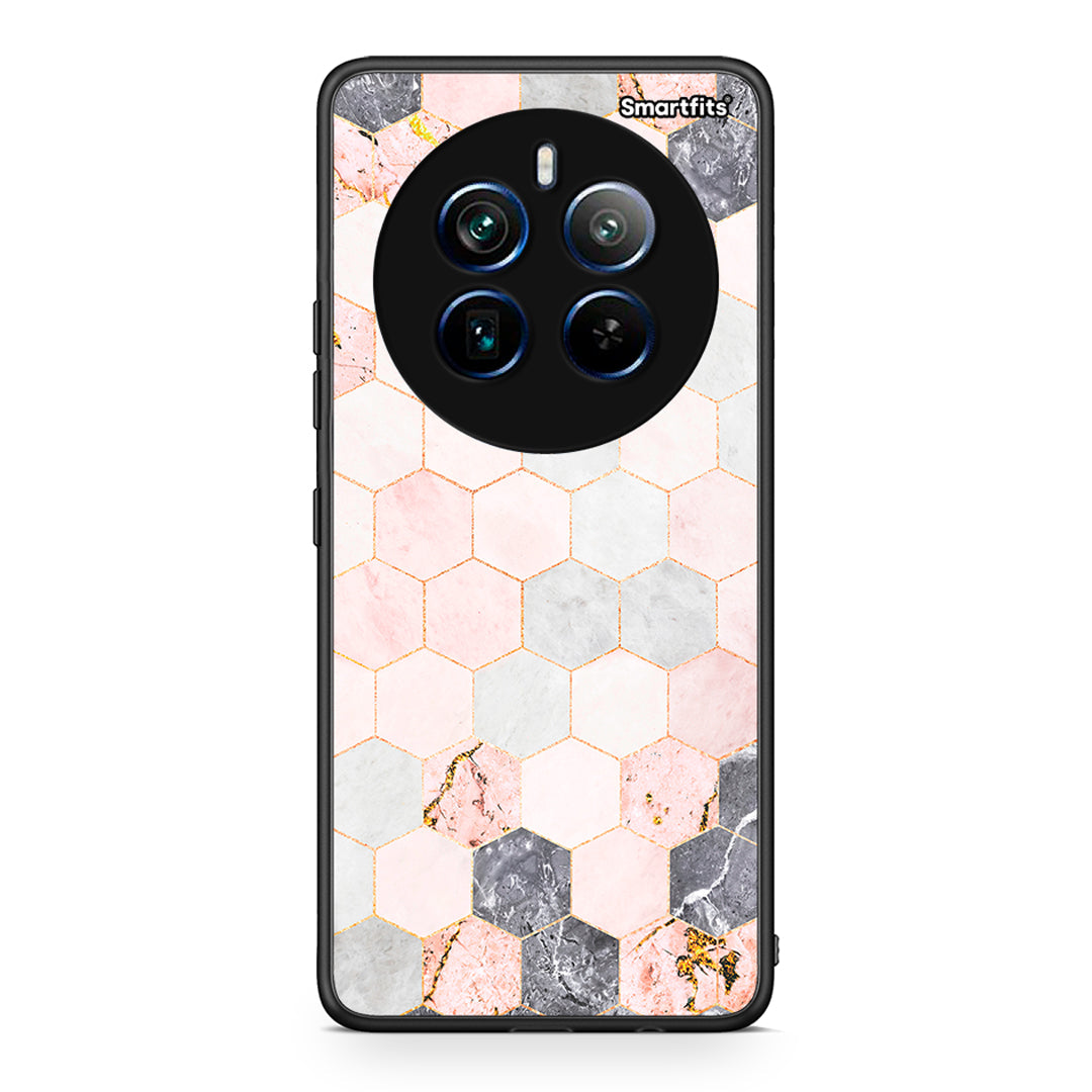 4 - Realme 12 Pro 5G / 12 Pro+ Hexagon Pink Marble case, cover, bumper