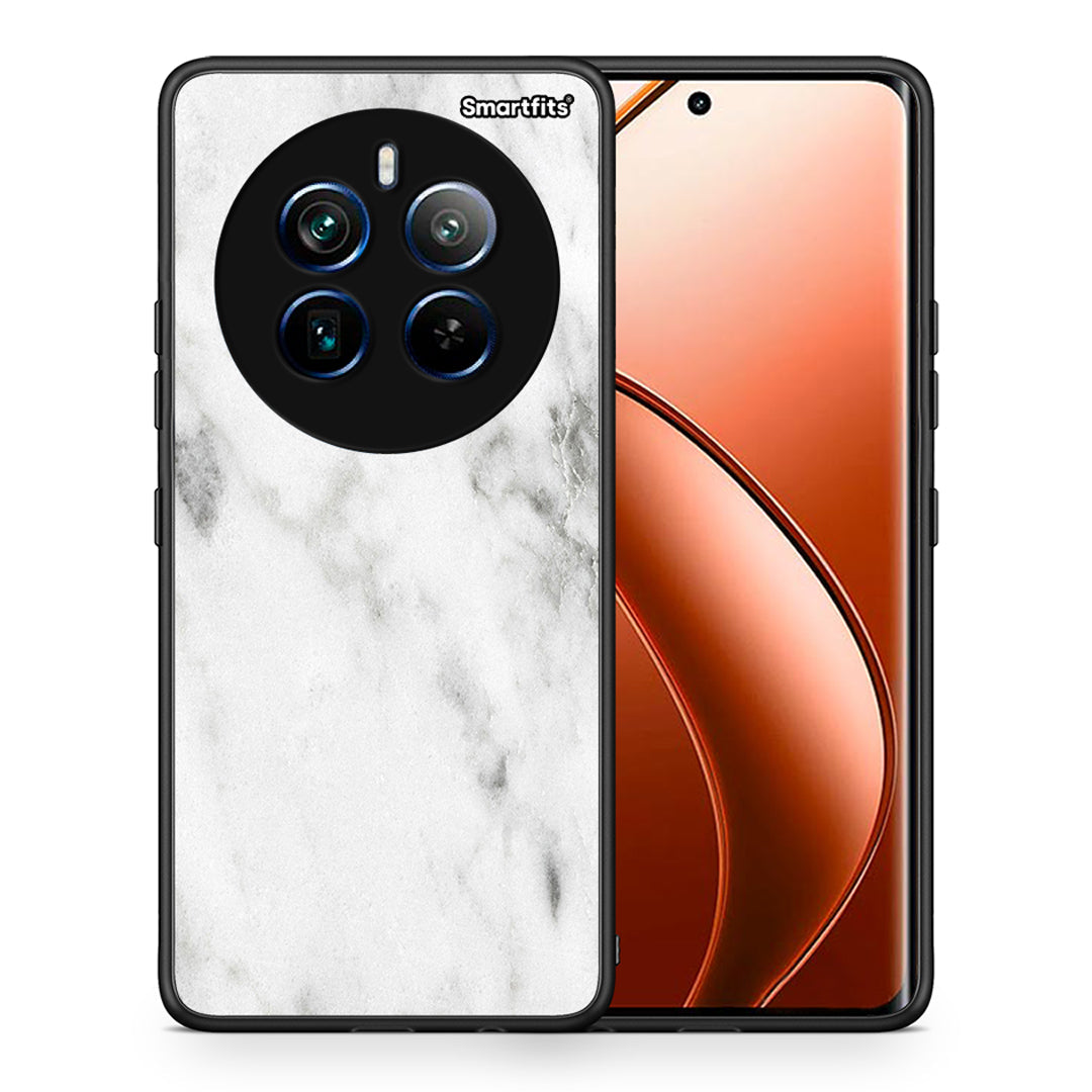 Θήκη Realme 12 Pro 5G / 12 Pro+ White Marble από τη Smartfits με σχέδιο στο πίσω μέρος και μαύρο περίβλημα | Realme 12 Pro 5G / 12 Pro+ White Marble case with colorful back and black bezels