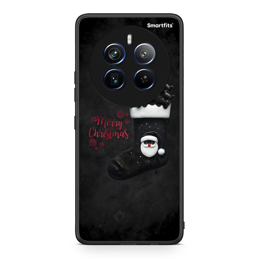 Realme 12 Pro 5G / 12 Pro+ Merry Cat Christmas θήκη από τη Smartfits με σχέδιο στο πίσω μέρος και μαύρο περίβλημα | Smartphone case with colorful back and black bezels by Smartfits