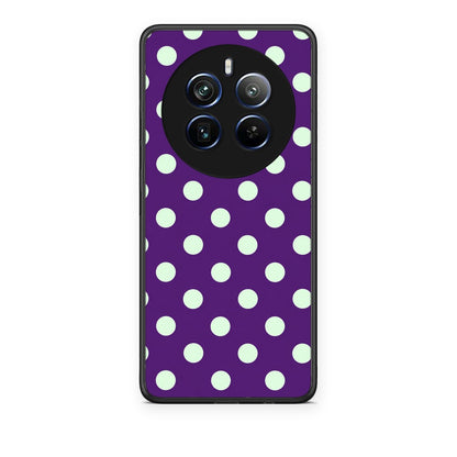 Θήκη Realme 12 Pro 5G / 12 Pro+ Mint Polka Dots on Purple από τη Smartfits με σχέδιο στο πίσω μέρος και μαύρο περίβλημα | Realme 12 Pro 5G / 12 Pro+ Mint Polka Dots on Purple case with colorful back and black bezels