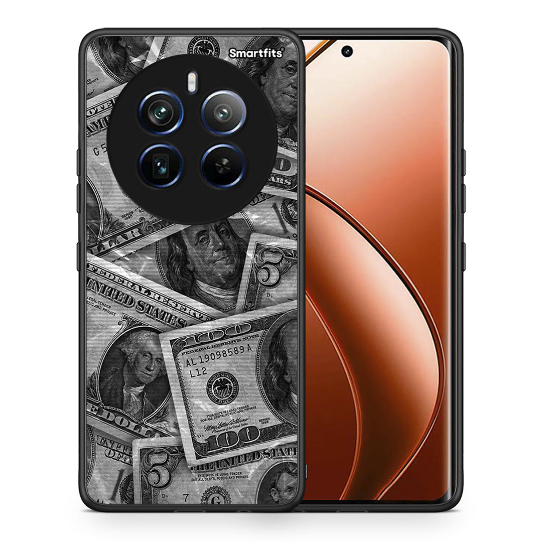 Θήκη Realme 12 Pro 5G / 12 Pro+ Money Dollars από τη Smartfits με σχέδιο στο πίσω μέρος και μαύρο περίβλημα | Realme 12 Pro 5G / 12 Pro+ Money Dollars case with colorful back and black bezels