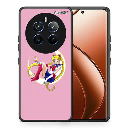Θήκη Realme 12 Pro 5G / 12 Pro+ Moon Girl από τη Smartfits με σχέδιο στο πίσω μέρος και μαύρο περίβλημα | Realme 12 Pro 5G / 12 Pro+ Moon Girl case with colorful back and black bezels