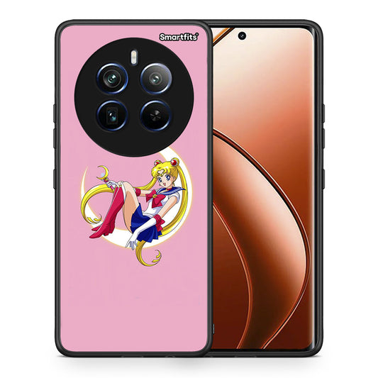 Θήκη Realme 12 Pro 5G / 12 Pro+ Moon Girl από τη Smartfits με σχέδιο στο πίσω μέρος και μαύρο περίβλημα | Realme 12 Pro 5G / 12 Pro+ Moon Girl case with colorful back and black bezels