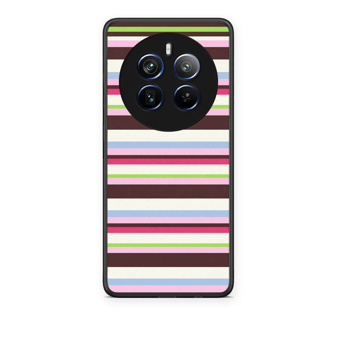 Θήκη Realme 12 Pro 5G / 12 Pro+ Multicolour Horizontal Stripes από τη Smartfits με σχέδιο στο πίσω μέρος και μαύρο περίβλημα | Realme 12 Pro 5G / 12 Pro+ Multicolour Horizontal Stripes case with colorful back and black bezels