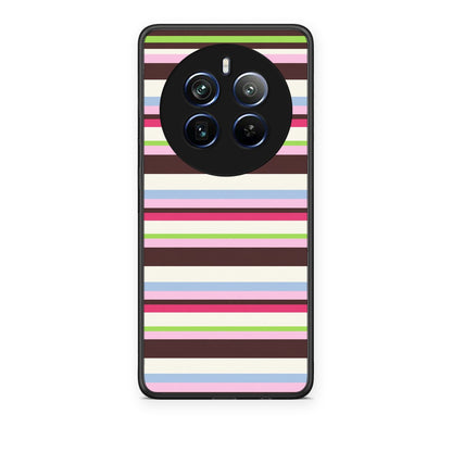 Θήκη Realme 12 Pro 5G / 12 Pro+ Multicolour Horizontal Stripes από τη Smartfits με σχέδιο στο πίσω μέρος και μαύρο περίβλημα | Realme 12 Pro 5G / 12 Pro+ Multicolour Horizontal Stripes case with colorful back and black bezels