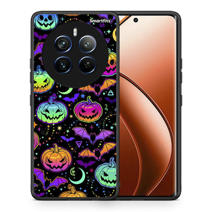 Θήκη Realme 12 Pro 5G / 12 Pro+ Neon Halloween από τη Smartfits με σχέδιο στο πίσω μέρος και μαύρο περίβλημα | Realme 12 Pro 5G / 12 Pro+ Neon Halloween case with colorful back and black bezels