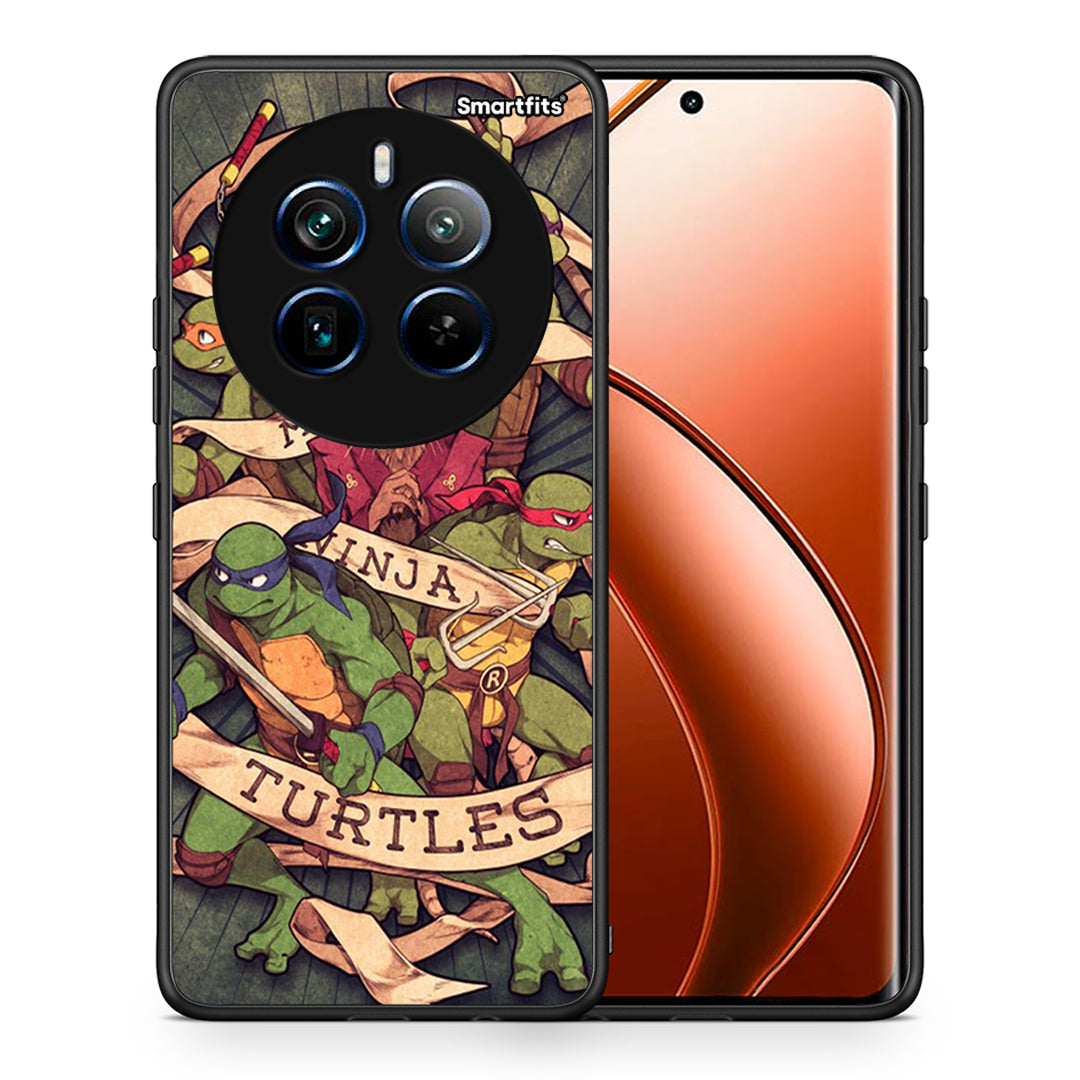 Θήκη Realme 12 Pro 5G / 12 Pro+ Ninja Turtles από τη Smartfits με σχέδιο στο πίσω μέρος και μαύρο περίβλημα | Realme 12 Pro 5G / 12 Pro+ Ninja Turtles case with colorful back and black bezels