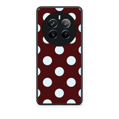 Θήκη Realme 12 Pro 5G / 12 Pro+ Pale Blue Large Polka Dots on Burgundy από τη Smartfits με σχέδιο στο πίσω μέρος και μαύρο περίβλημα | Realme 12 Pro 5G / 12 Pro+ Pale Blue Large Polka Dots on Burgundy case with colorful back and black bezels