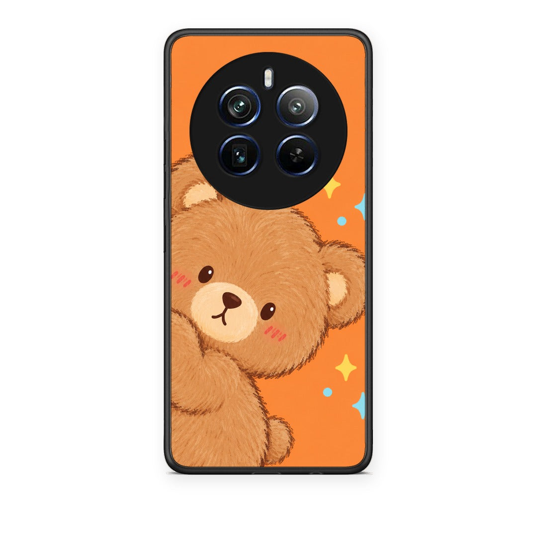 Θήκη Realme 12 Pro 5G / 12 Pro+ Peekaboo Teddy on Orange από τη Smartfits με σχέδιο στο πίσω μέρος και μαύρο περίβλημα | Realme 12 Pro 5G / 12 Pro+ Peekaboo Teddy on Orange case with colorful back and black bezels