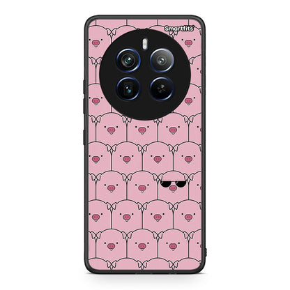 Realme 12 Pro 5G / 12 Pro+ Pig Glasses θήκη από τη Smartfits με σχέδιο στο πίσω μέρος και μαύρο περίβλημα | Smartphone case with colorful back and black bezels by Smartfits