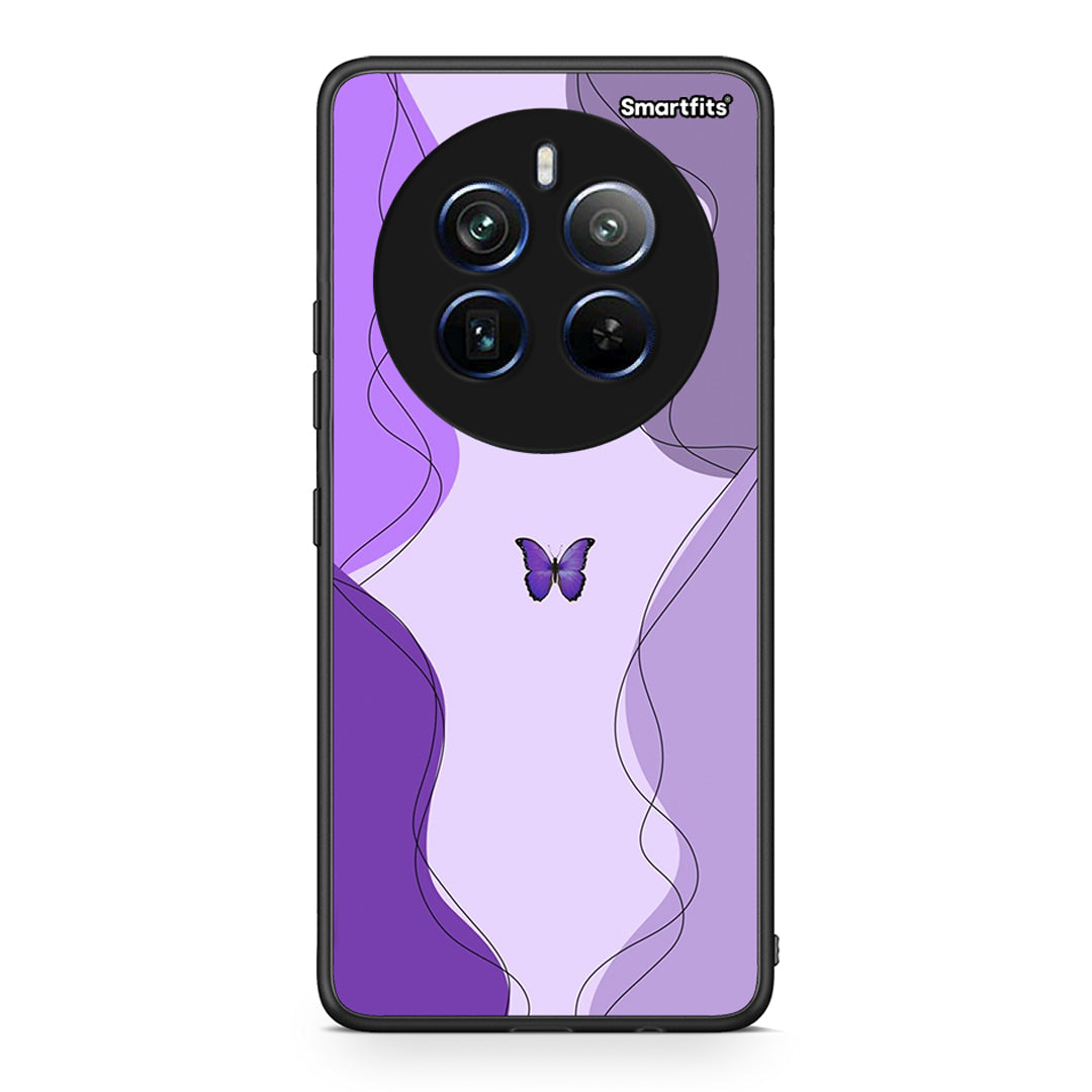 Realme 12 Pro 5G / 12 Pro+ Purple Mariposa Θήκη Αγίου Βαλεντίνου από τη Smartfits με σχέδιο στο πίσω μέρος και μαύρο περίβλημα | Smartphone case with colorful back and black bezels by Smartfits