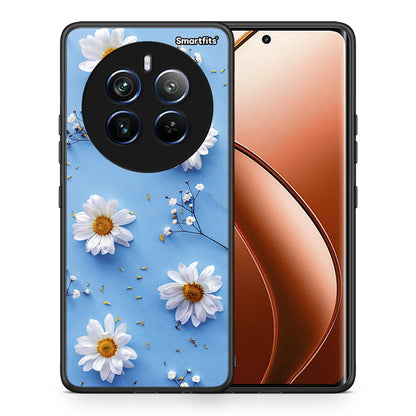 Θήκη Realme 12 Pro 5G / 12 Pro+ Real Daisies από τη Smartfits με σχέδιο στο πίσω μέρος και μαύρο περίβλημα | Realme 12 Pro 5G / 12 Pro+ Real Daisies case with colorful back and black bezels
