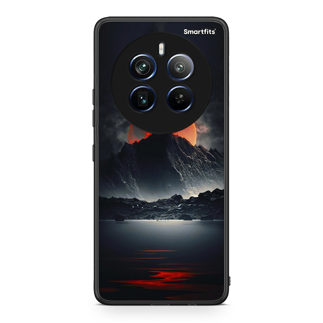 Realme 12 Pro 5G / 12 Pro+ Red Full Moon θήκη από τη Smartfits με σχέδιο στο πίσω μέρος και μαύρο περίβλημα | Smartphone case with colorful back and black bezels by Smartfits