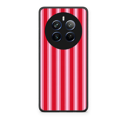 Θήκη Realme 12 Pro 5G / 12 Pro+ Red and Pink Vertical Pinstripes από τη Smartfits με σχέδιο στο πίσω μέρος και μαύρο περίβλημα | Realme 12 Pro 5G / 12 Pro+ Red and Pink Vertical Pinstripes case with colorful back and black bezels