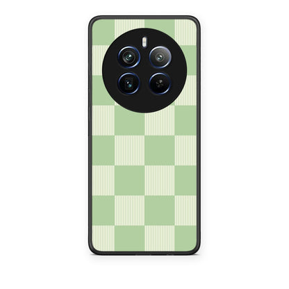Θήκη Realme 12 Pro 5G / 12 Pro+ Sage and Cream Striped Checks από τη Smartfits με σχέδιο στο πίσω μέρος και μαύρο περίβλημα | Realme 12 Pro 5G / 12 Pro+ Sage and Cream Striped Checks case with colorful back and black bezels