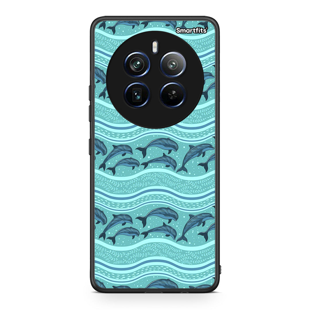 Realme 12 Pro 5G / 12 Pro+ Swimming Dolphins θήκη από τη Smartfits με σχέδιο στο πίσω μέρος και μαύρο περίβλημα | Smartphone case with colorful back and black bezels by Smartfits
