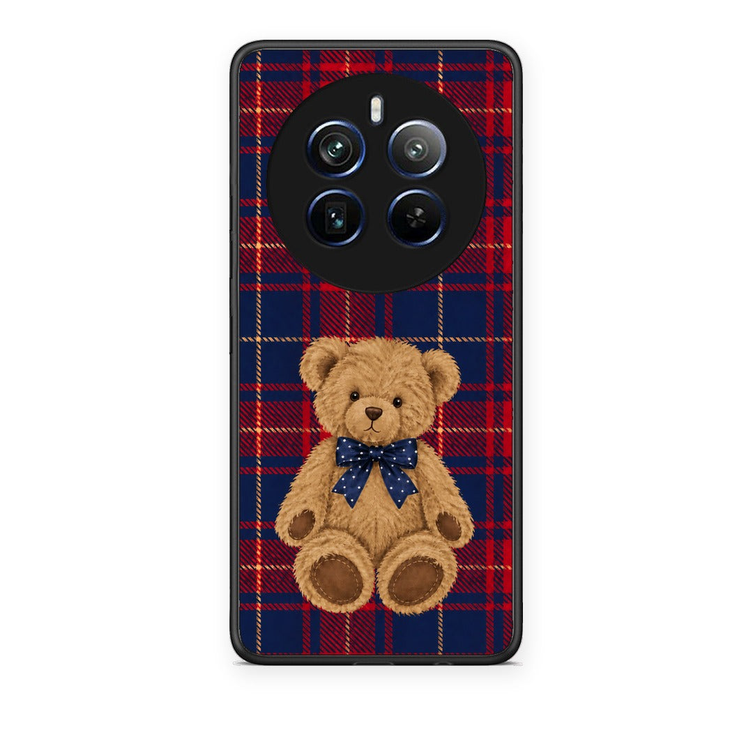 Θήκη Realme 12 Pro 5G / 12 Pro+ Teddy Bear on Red and Navy Tartan από τη Smartfits με σχέδιο στο πίσω μέρος και μαύρο περίβλημα | Realme 12 Pro 5G / 12 Pro+ Teddy Bear on Red and Navy Tartan case with colorful back and black bezels