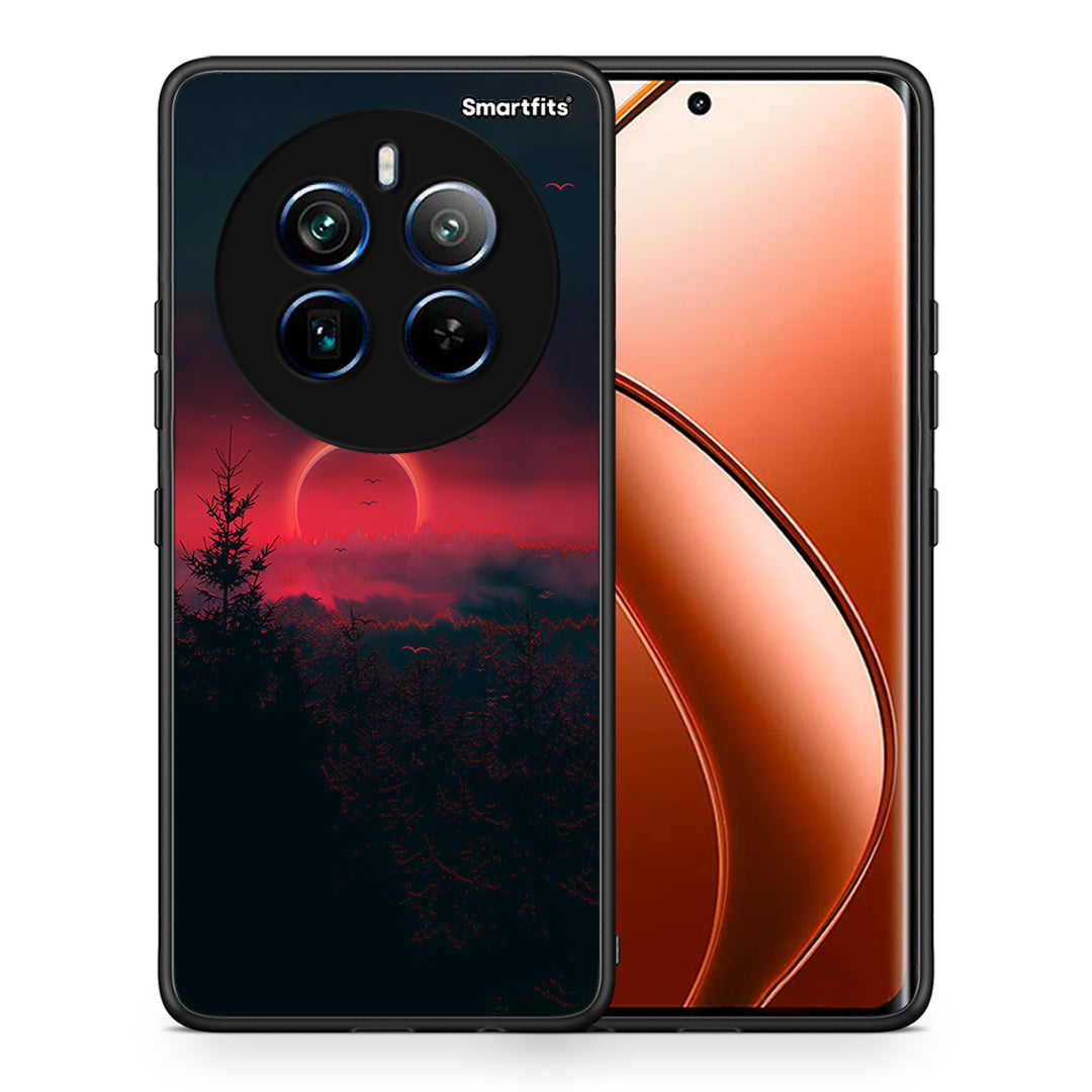 Θήκη Realme 12 Pro 5G / 12 Pro+ Sunset Tropic από τη Smartfits με σχέδιο στο πίσω μέρος και μαύρο περίβλημα | Realme 12 Pro 5G / 12 Pro+ Sunset Tropic case with colorful back and black bezels