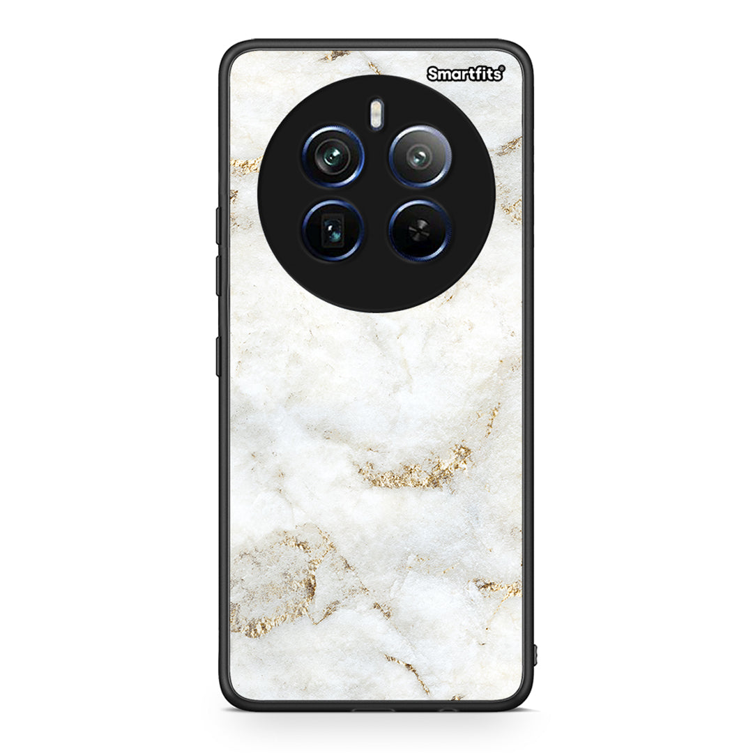 Realme 12 Pro 5G / 12 Pro+ White Gold Marble θήκη από τη Smartfits με σχέδιο στο πίσω μέρος και μαύρο περίβλημα | Smartphone case with colorful back and black bezels by Smartfits