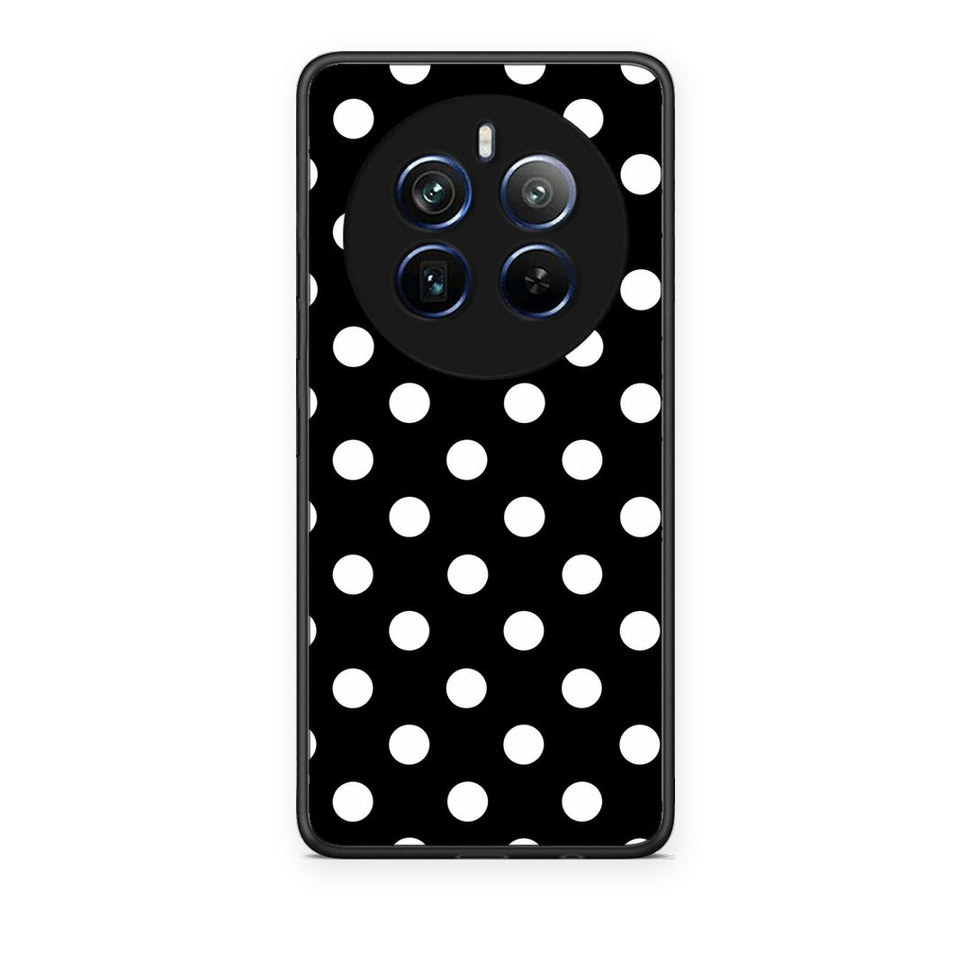 Θήκη Realme 12 Pro 5G / 12 Pro+ White Polka Dots on Black από τη Smartfits με σχέδιο στο πίσω μέρος και μαύρο περίβλημα | Realme 12 Pro 5G / 12 Pro+ White Polka Dots on Black case with colorful back and black bezels