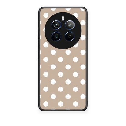 Θήκη Realme 12 Pro 5G / 12 Pro+ White Polka Dots on Taupe από τη Smartfits με σχέδιο στο πίσω μέρος και μαύρο περίβλημα | Realme 12 Pro 5G / 12 Pro+ White Polka Dots on Taupe case with colorful back and black bezels