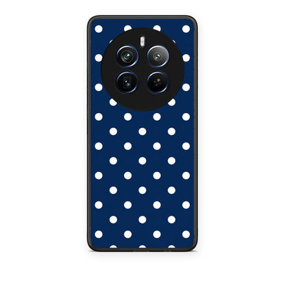 Θήκη Realme 12 Pro 5G / 12 Pro+ White Small Polka Dots on Navy από τη Smartfits με σχέδιο στο πίσω μέρος και μαύρο περίβλημα | Realme 12 Pro 5G / 12 Pro+ White Small Polka Dots on Navy case with colorful back and black bezels