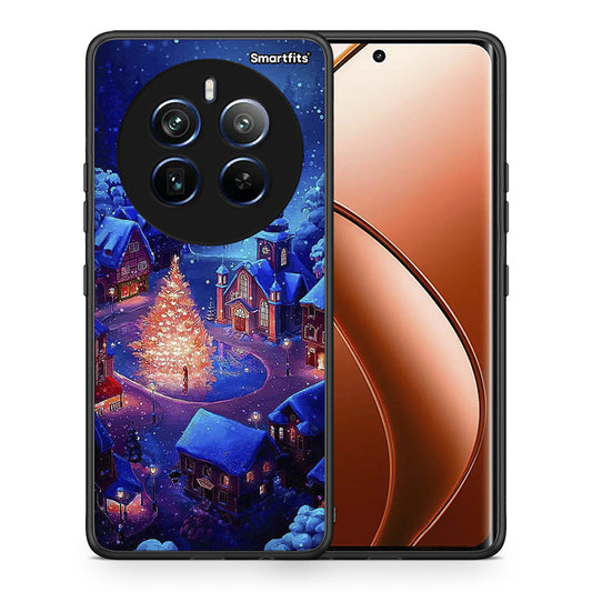 Θήκη Realme 12 Pro 5G / 12 Pro+ Xmas Village από τη Smartfits με σχέδιο στο πίσω μέρος και μαύρο περίβλημα | Realme 12 Pro 5G / 12 Pro+ Xmas Village case with colorful back and black bezels