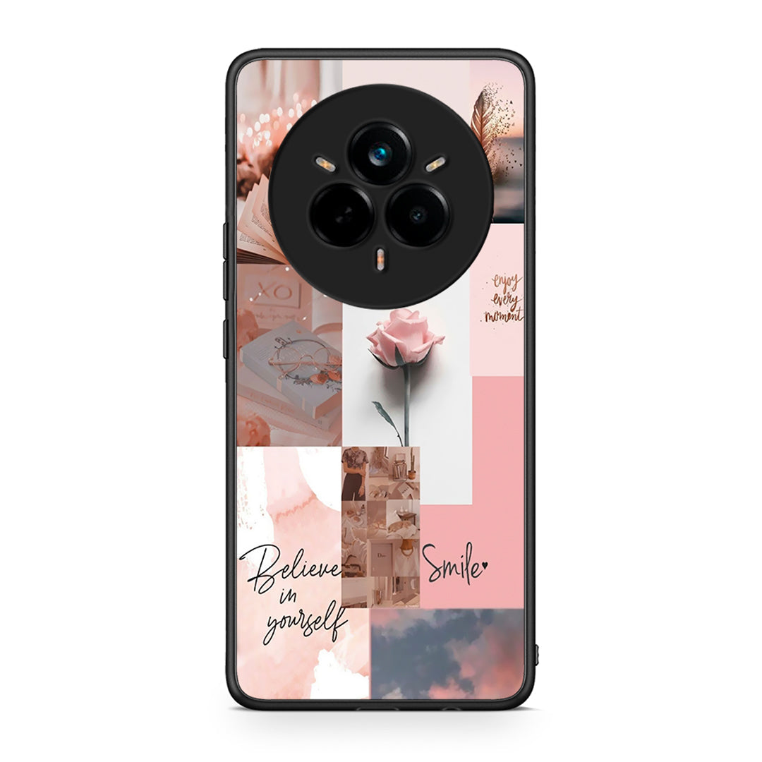 Realme 14 Pro Aesthetic Collage θήκη από τη Smartfits με σχέδιο στο πίσω μέρος και μαύρο περίβλημα | Smartphone case with colorful back and black bezels by Smartfits