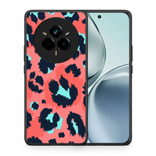 Θήκη Realme 14 Pro Pink Leopard Animal από τη Smartfits με σχέδιο στο πίσω μέρος και μαύρο περίβλημα | Realme 14 Pro Pink Leopard Animal case with colorful back and black bezels