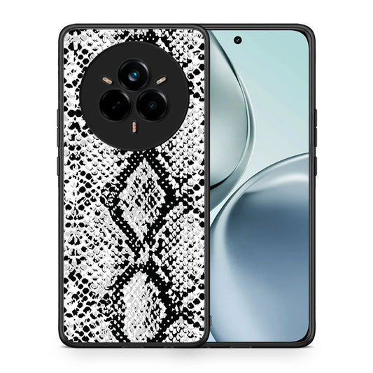 Θήκη Realme 14 Pro White Snake Animal από τη Smartfits με σχέδιο στο πίσω μέρος και μαύρο περίβλημα | Realme 14 Pro White Snake Animal case with colorful back and black bezels